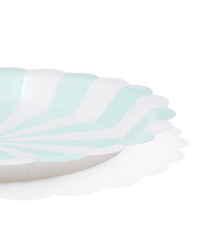 assiette à gâteau bleue clair rayée lot de 8 - 14250079 - HEMA