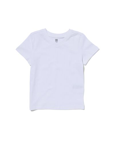 2-pak kinder t-shirts - biologisch katoen wit wit - 1000019367 - HEMA