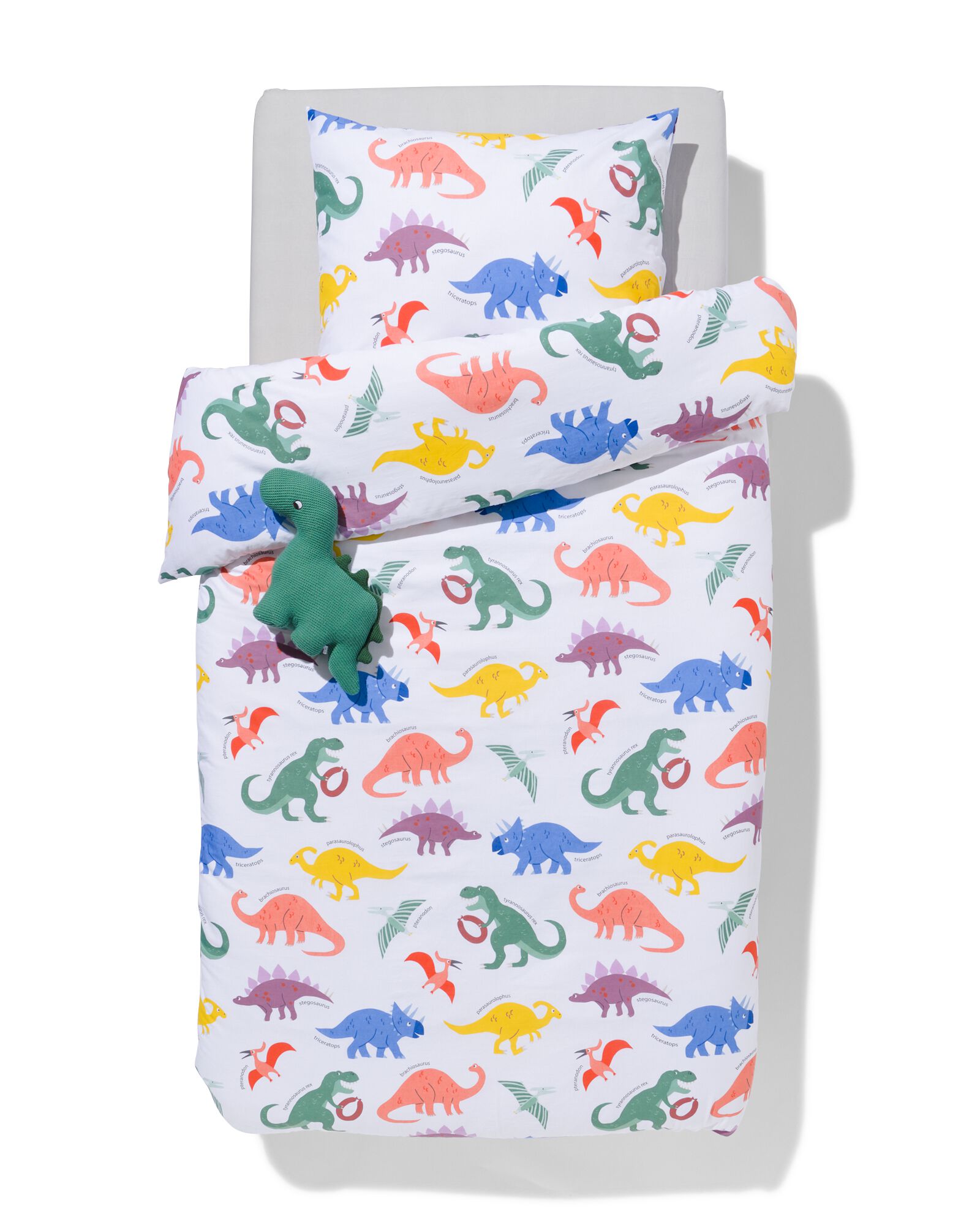 housse de couette enfant 140x200 coton doux dino - 5730215 - HEMA