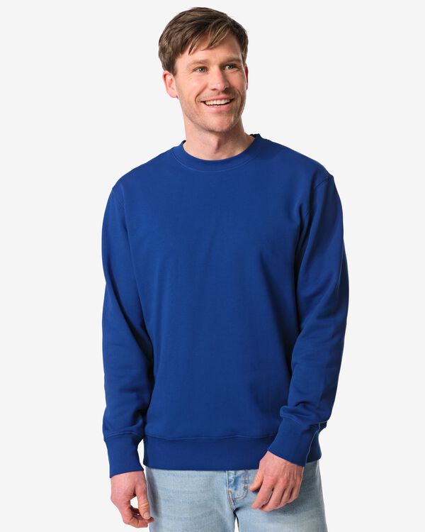 herentrui Daryl sweatstof felblauw felblauw - 2148110BRIGHTBLUE - HEMA