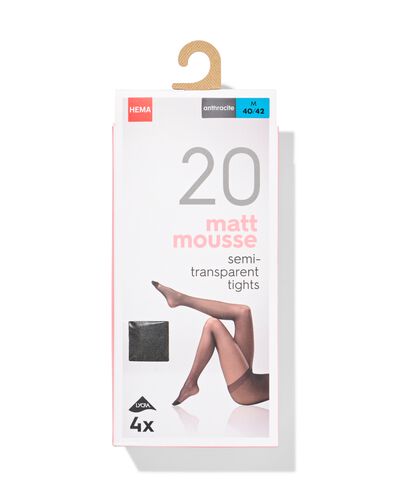Strumpfhose matt halbtransparent 20 Denier &ndash; 4 St&uuml;ck anthrazit anthrazit - 4060170ANTHRACITE - HEMA