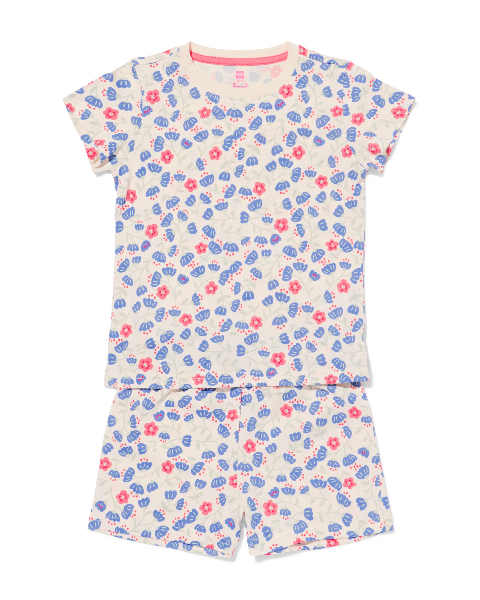 Kinder-Kurzpyjama Blumen eierschalenfarben eierschalenfarben - 23003460OFFWHITE - HEMA