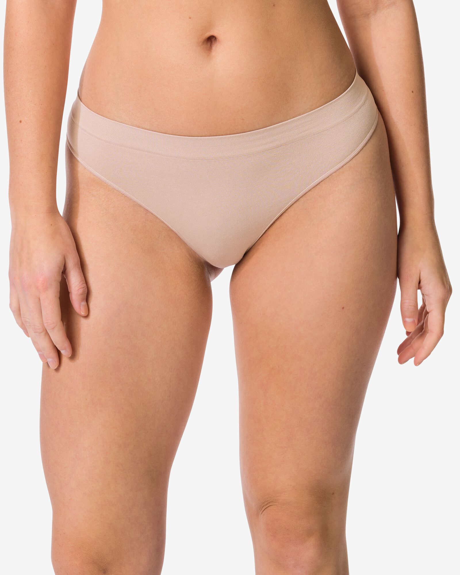 damesstring naadloos micro beige - 19607620BEIGE - HEMA