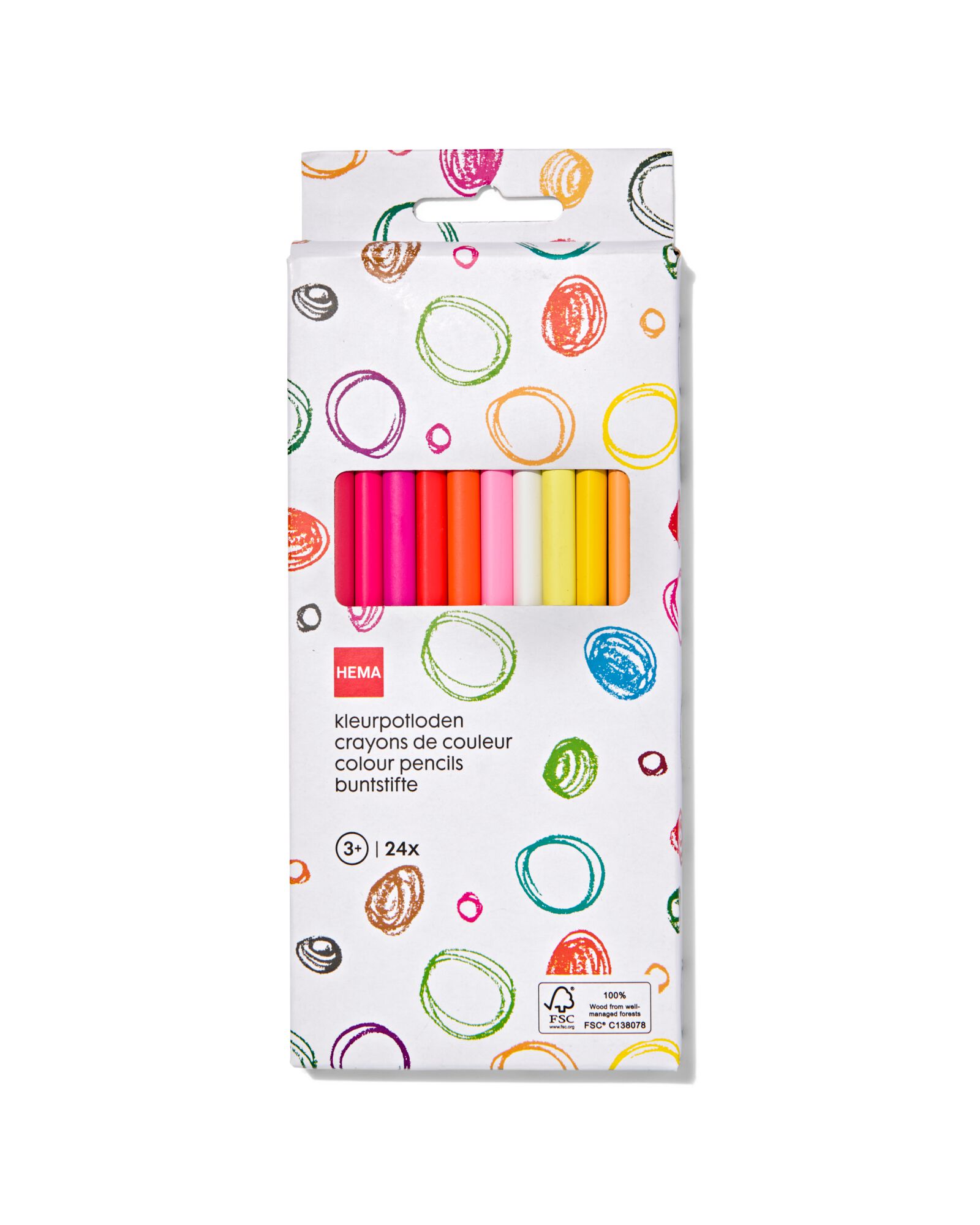 24 crayons de couleur de différentes couleurs pour enfants