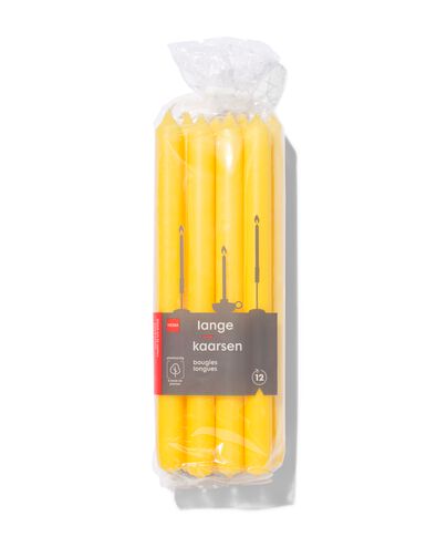 12er-Pack lange Haushaltskerzen, &Oslash; 2.2 x 29 cm, gelb gelb 2,2 x 29 - 13502791 - HEMA