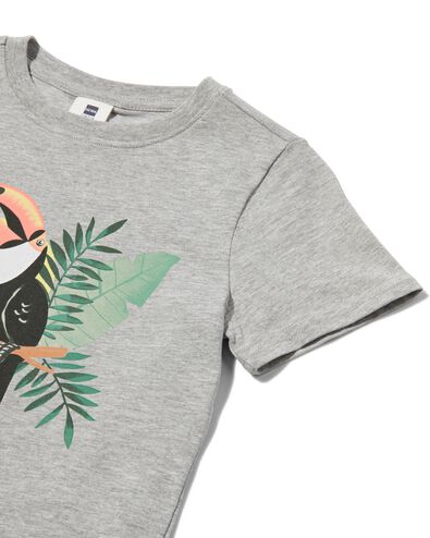kinder t-shirt toekan grijsmelange - 1000031238 - HEMA