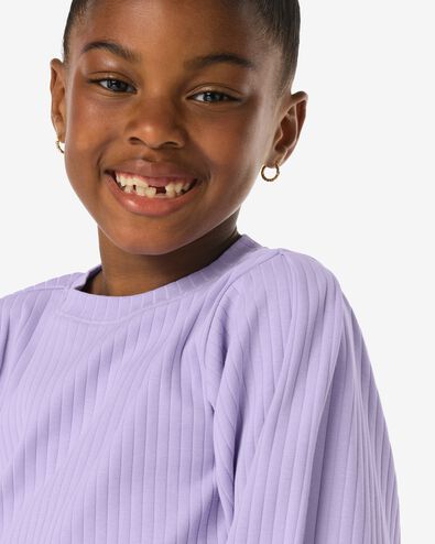 Kinder-T-Shirt, gerippt lavendel - 30815208LAVENDER - HEMA