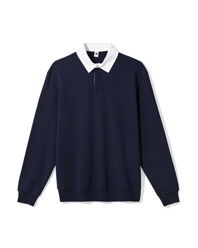 herentrui Sammy sweatstof donkerblauw donkerblauw - 2130430DARKBLUE - HEMA