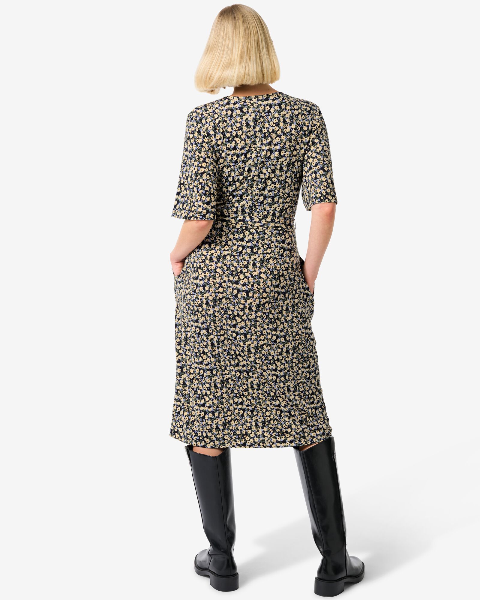 dames overslagjurk Nora bloemen multi - 36350575MULTI - HEMA