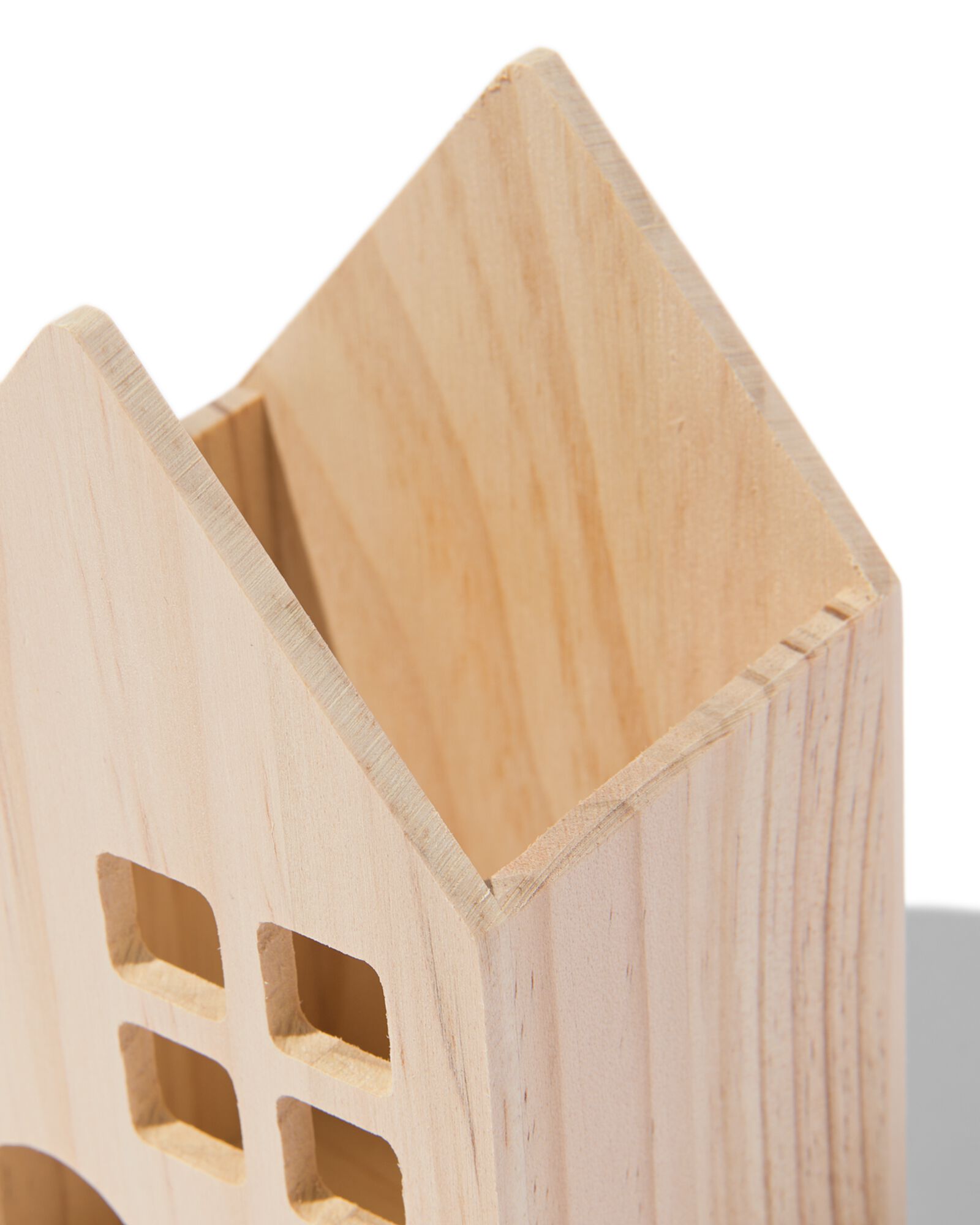 pennenhouder hout huisje 14cm - 15900002 - HEMA
