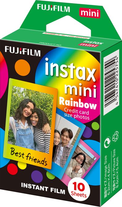 10 feuilles de papier photo Fujifilm instax mini rainbow - 60300394 - HEMA