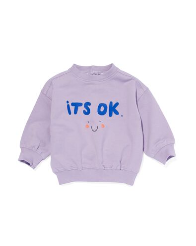 sweat bébé 'it's ok' violet 86 - 33193345 - HEMA