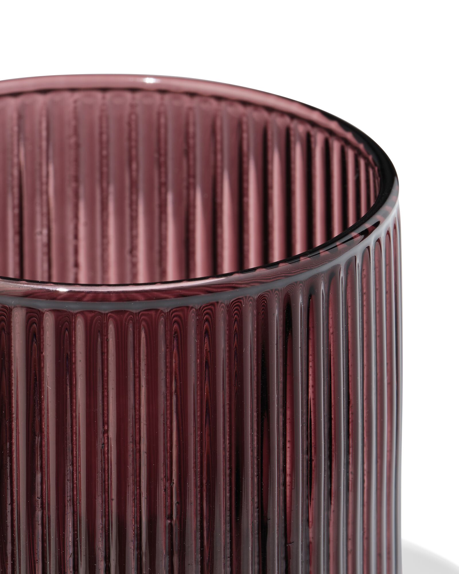 verre pour bougie parfum&eacute;e ⌀6,5x6,5cm nervur&eacute; aubergine - 13507544 - HEMA