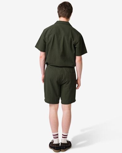 short homme Sem regular fit seersucker vert fonc&eacute; vert fonc&eacute; - 2132330DARKGREEN - HEMA