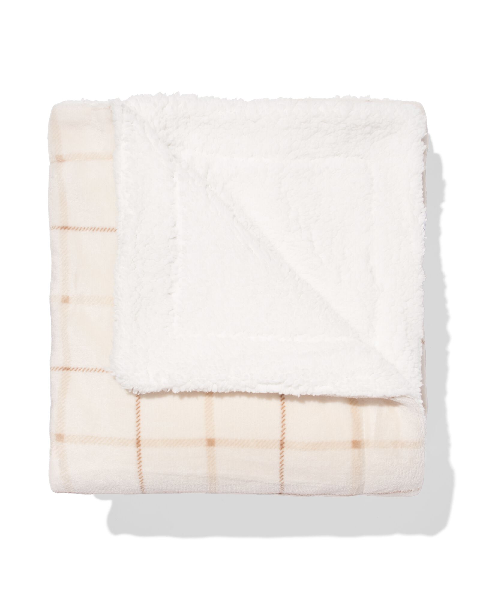 plaid 130x150cm sherpa naturel - 7325199 - HEMA