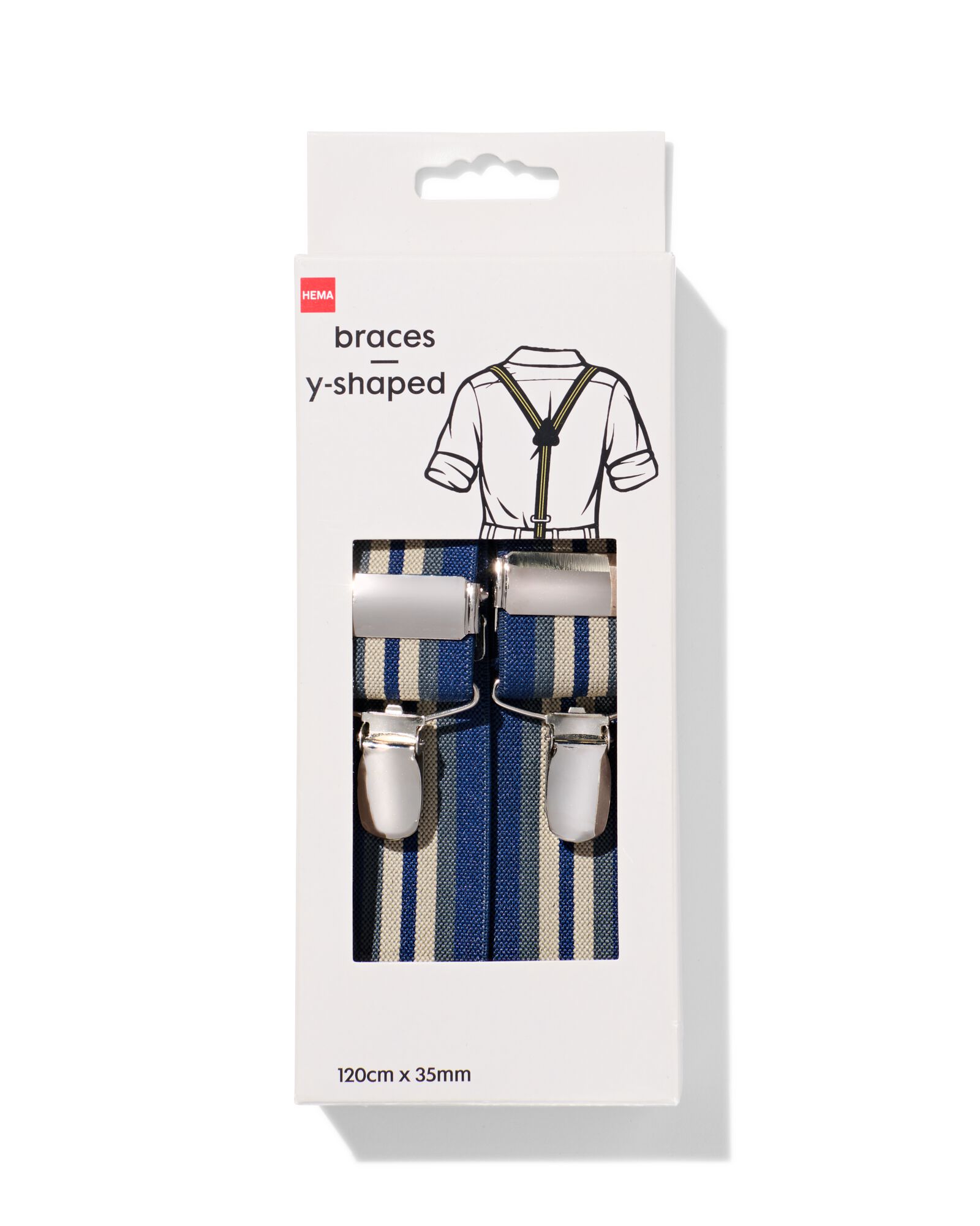 bretelles en Y 3 points 110x3.5 bleu - 1423214 - HEMA