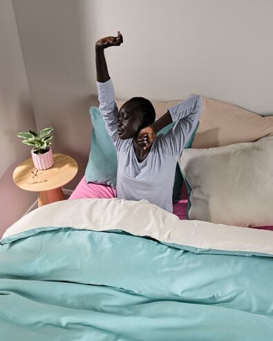 housse de couette 240x200/220cm satin vert - 5750154 - HEMA