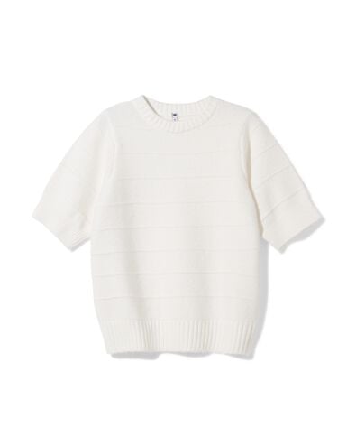 pull femme Fyra en maille blanc cass&eacute; - 36207250OFFWHITE - HEMA