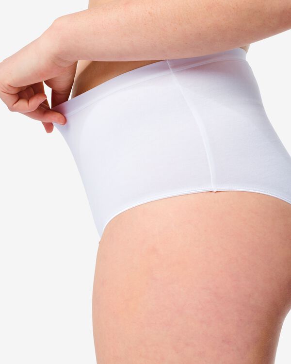 dames tailleslips stretch katoen - 2 stuks wit wit - 1000030327 - HEMA