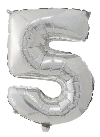 folieballon XL iriserend cijfer 5 - 1000016316 - HEMA