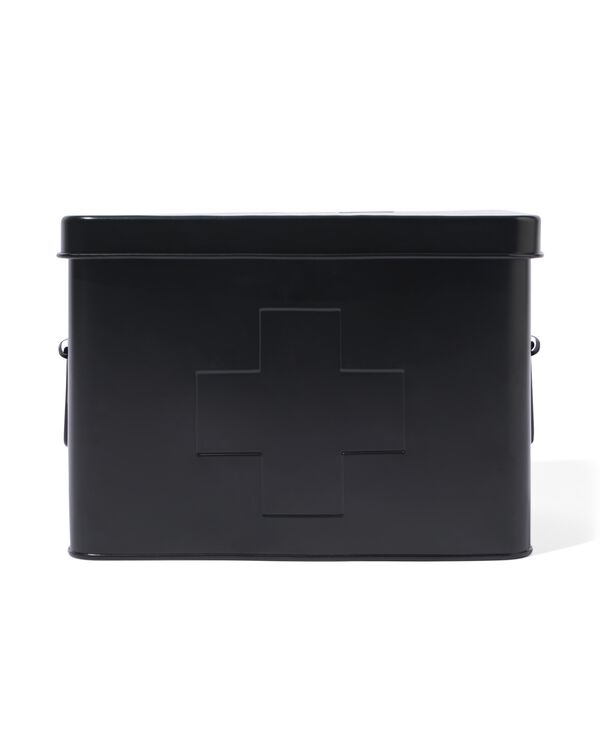 medicijnbox klein zwart 14.5x23x16 - 80330036 - HEMA