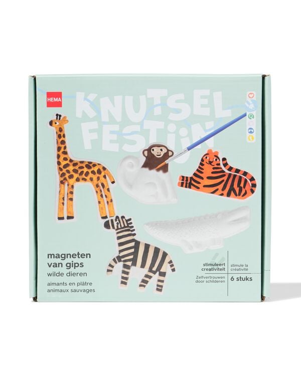 gips magneetset wilde dieren 6-delig - 15900367 - HEMA