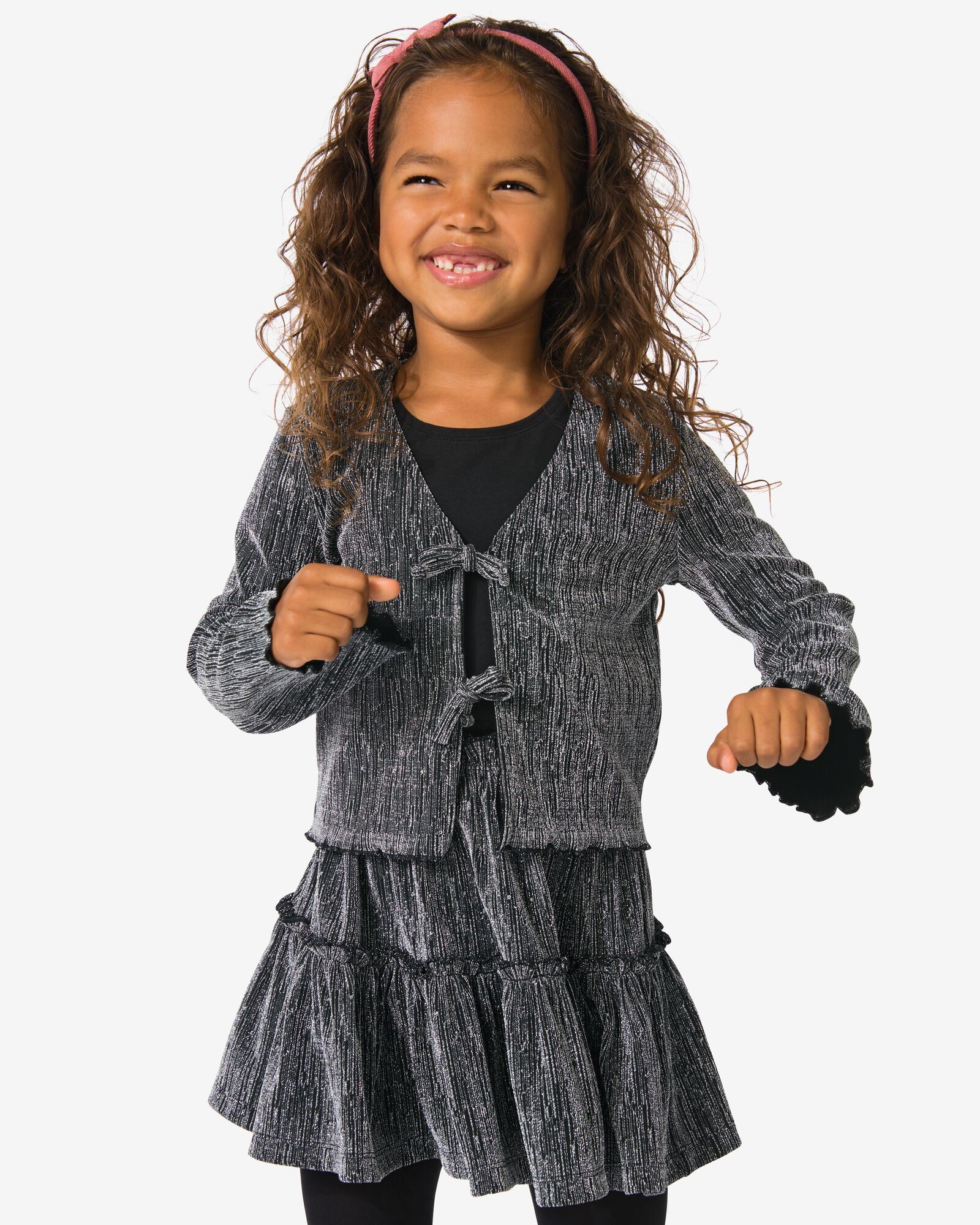 Kinder-Strickjacke mit Glitzer schwarz schwarz - 30836553BLACK - HEMA