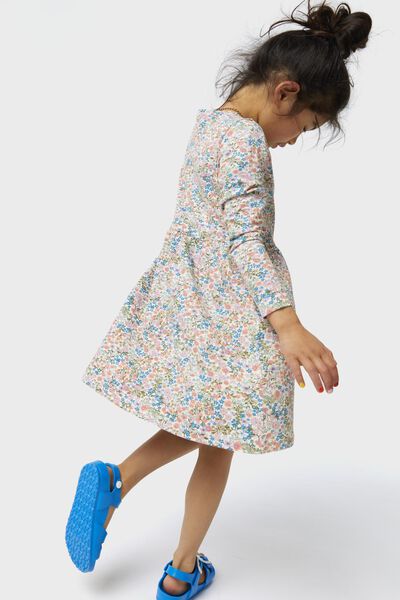 Kinder-Kleid mit Blumen eierschalenfarben eierschalenfarben - 1000028091 - HEMA