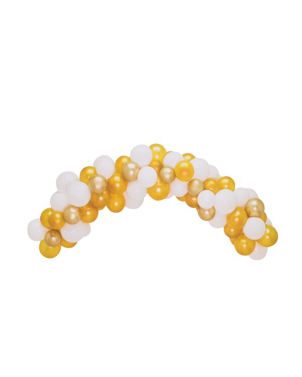 ballonnenboog 75x23cm 250cm wit-goud - 14250249 - HEMA