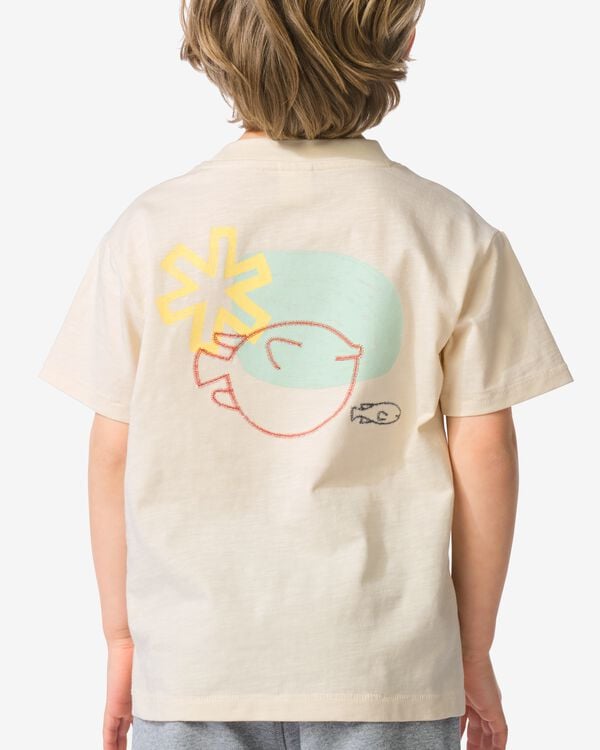 kinder T-shirt vissen ecru ecru - 30719344ECRU - HEMA