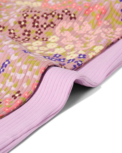 Kinderleggings, Flared Fit, gerippt, gebl&uuml;mt &ndash; 2 St&uuml;ck violett violett - 30848914PURPLE - HEMA