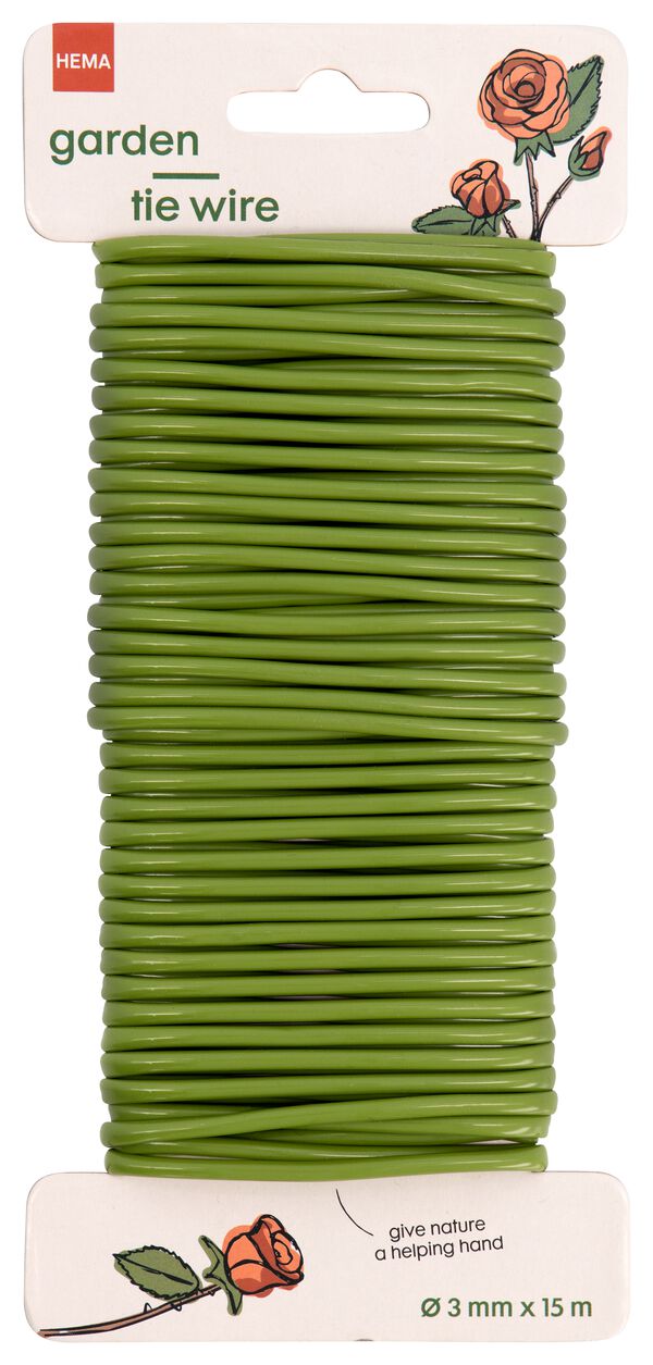 fil de ligature pour plantes Ø3mm x 15m vert - 41810364 - HEMA