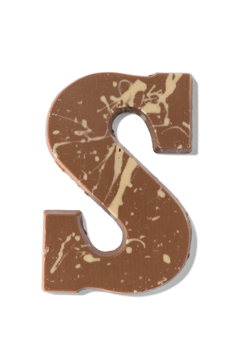 lettre S en chocolat au lait fourrée à la pâte à cookies 200g - 10041082 - HEMA