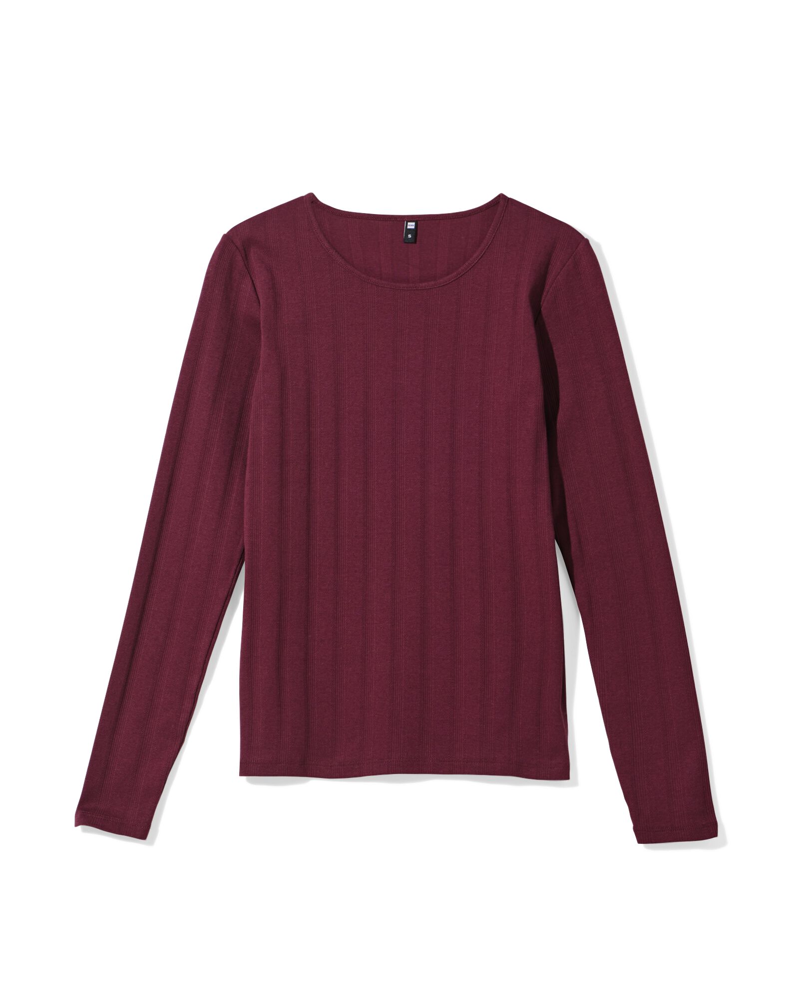 Damen-T-Shirt Colette, Ajourmuster bordeauxrot bordeauxrot - 36207530BURGUNDYRED - HEMA