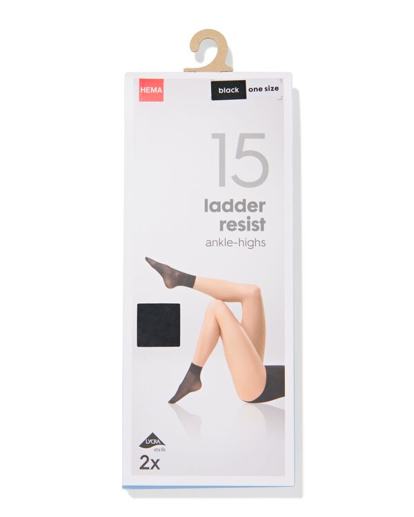S&ouml;ckchen 15 Denier, Anti-Laufmaschen-Technologie, matt &ndash; 2 Paar schwarz schwarz - 4022755BLACK - HEMA