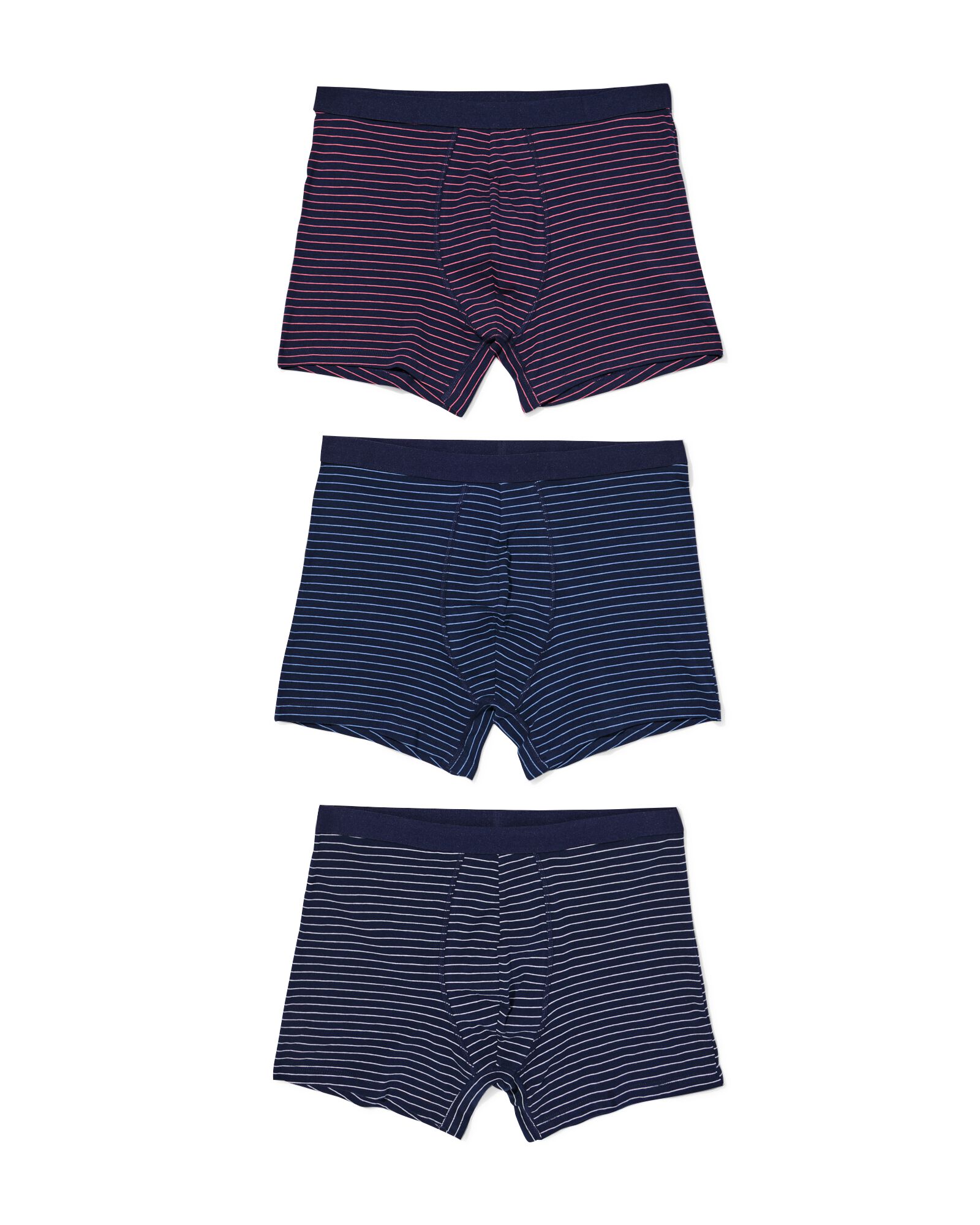 herenboxer strepen - 3 stuks donkerblauw donkerblauw - 19168330DARKBLUE - HEMA