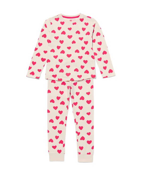 Kinder-Pyjama, Baumwolle/Elasthan, Herzen beige beige - 23001580BEIGE - HEMA