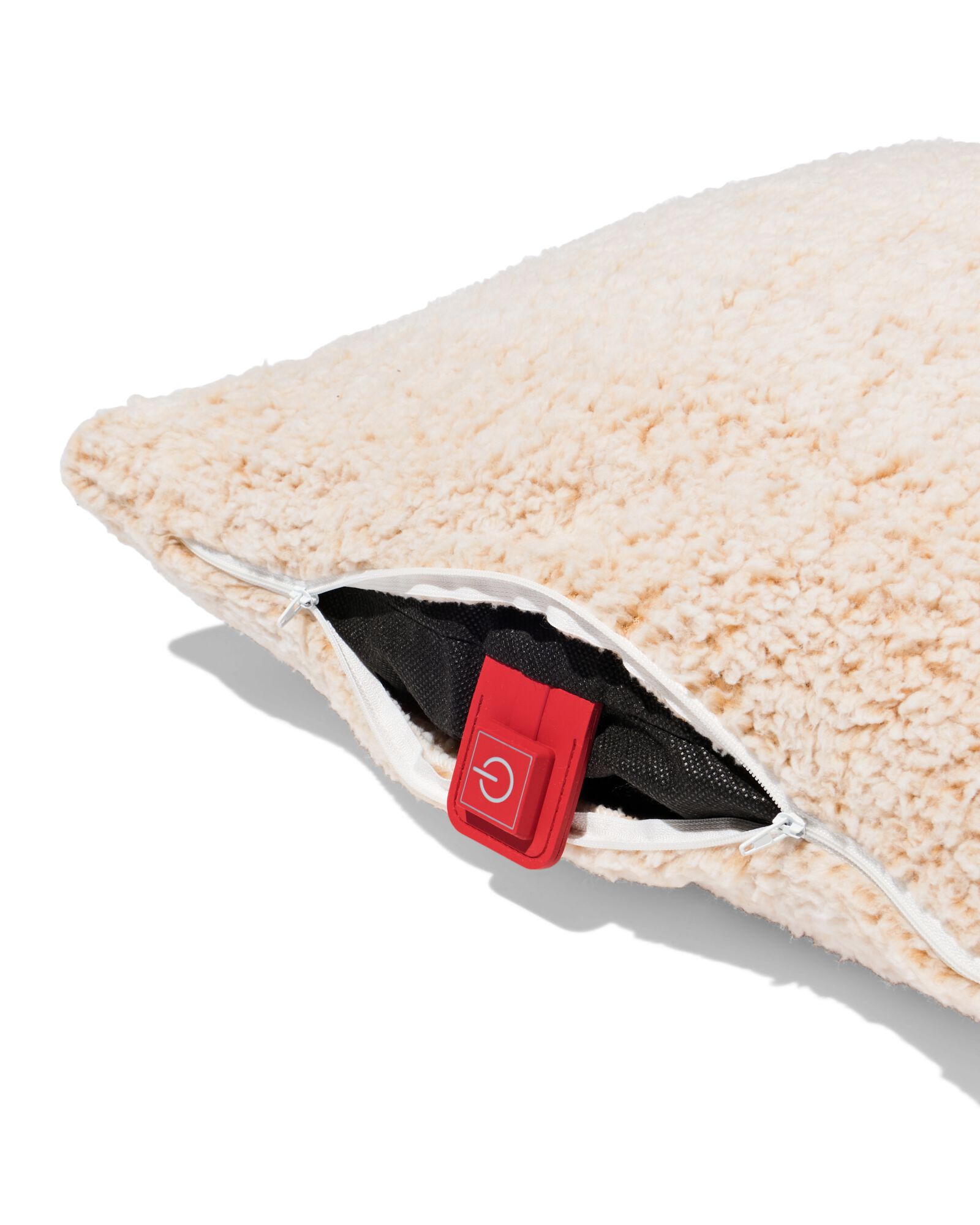 housse de coussin 50x50cm peluche brun clair - 7325166 - HEMA