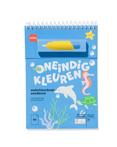 album à colorier à l’eau animaux marins 2+ - 15910225 - HEMA