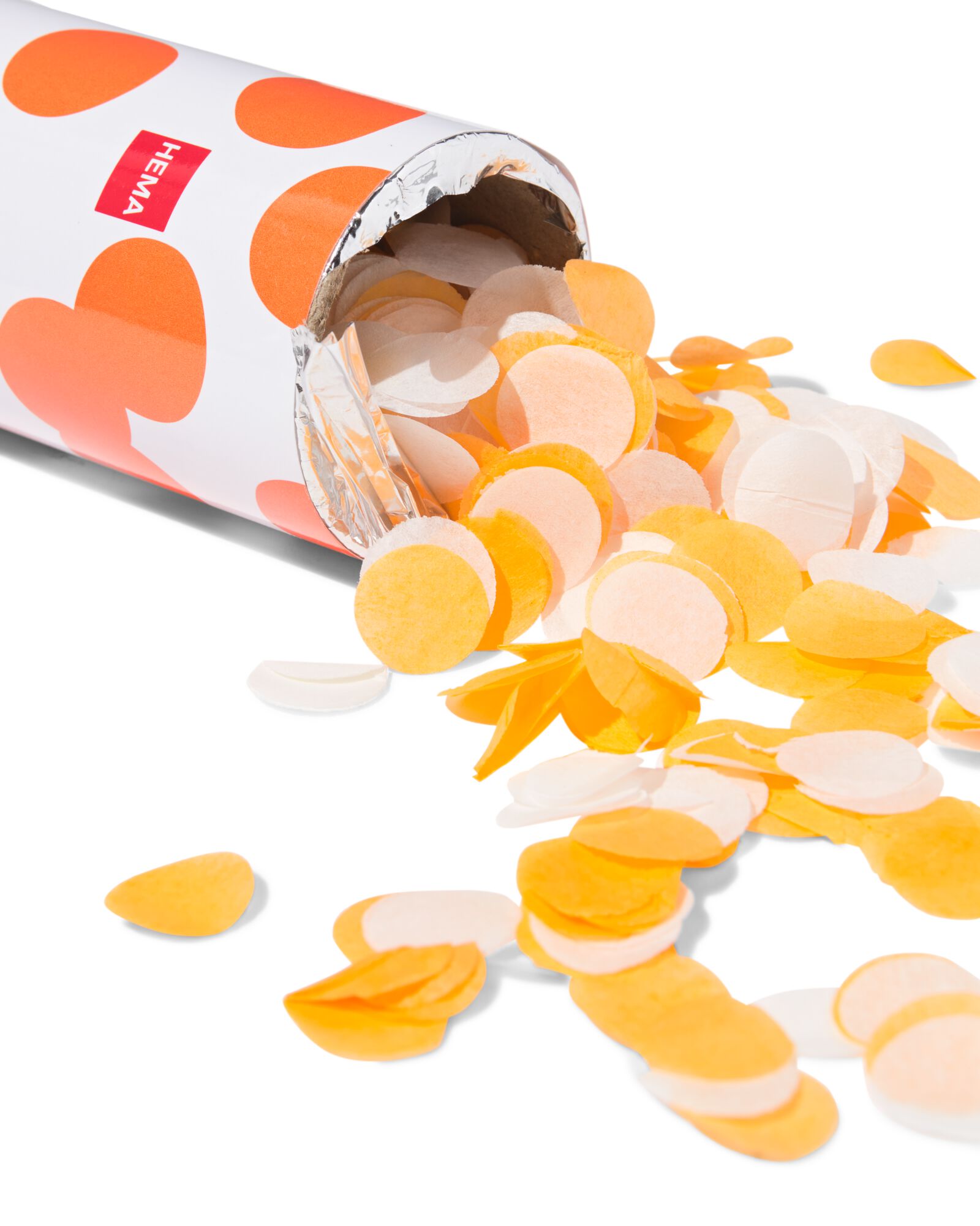 confetti kanon 25x⌀5cm oranje - 60800516 - HEMA