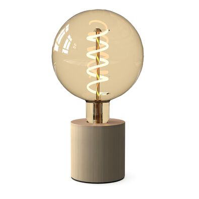 XL-LED-Lampe mit Holzhalterung, E27, 4 W, 100 lm, Kugellampe - 20070062 - HEMA