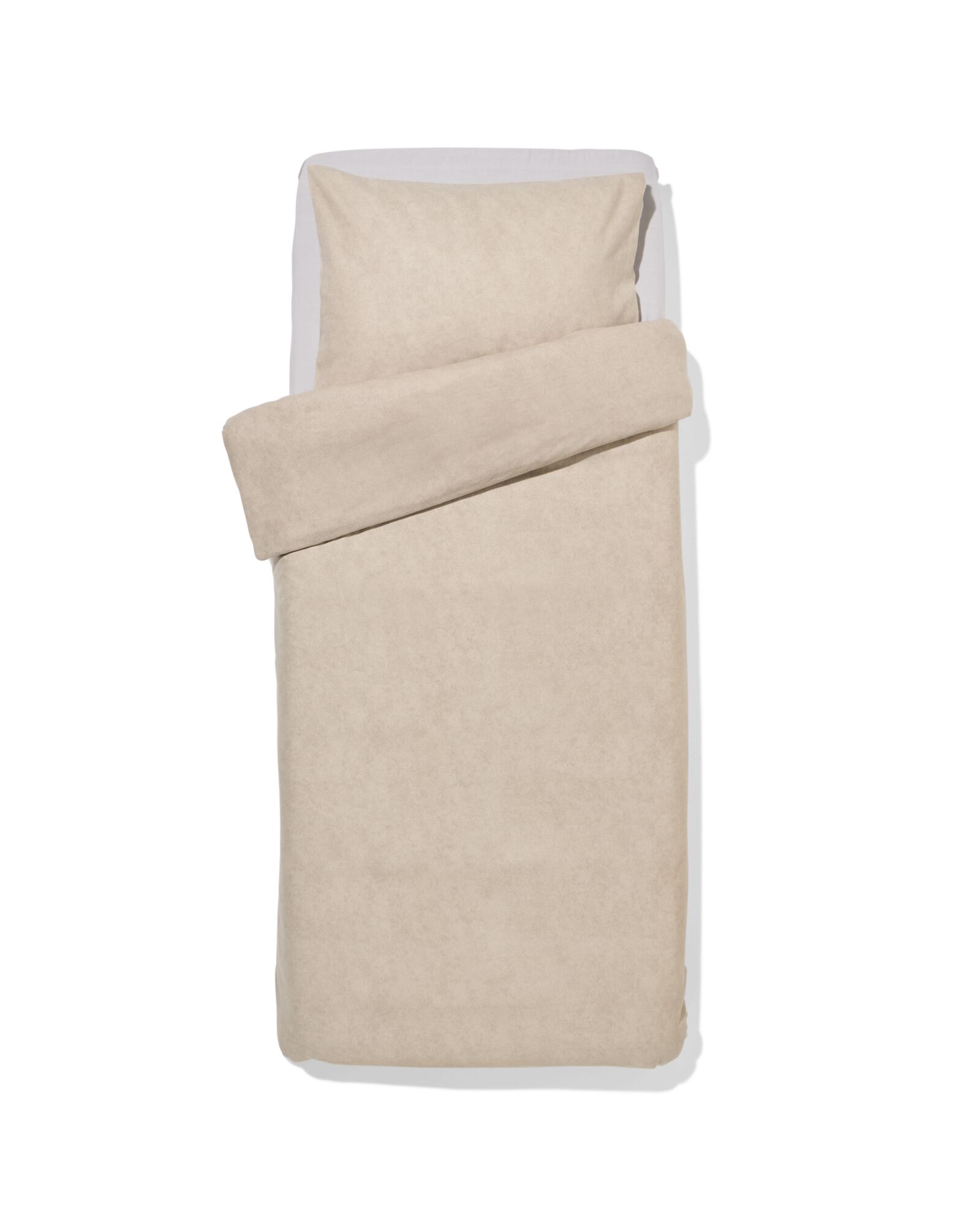 housse de couette 140x200/220cm flanelle m&eacute;lange greige - 5700219 - HEMA