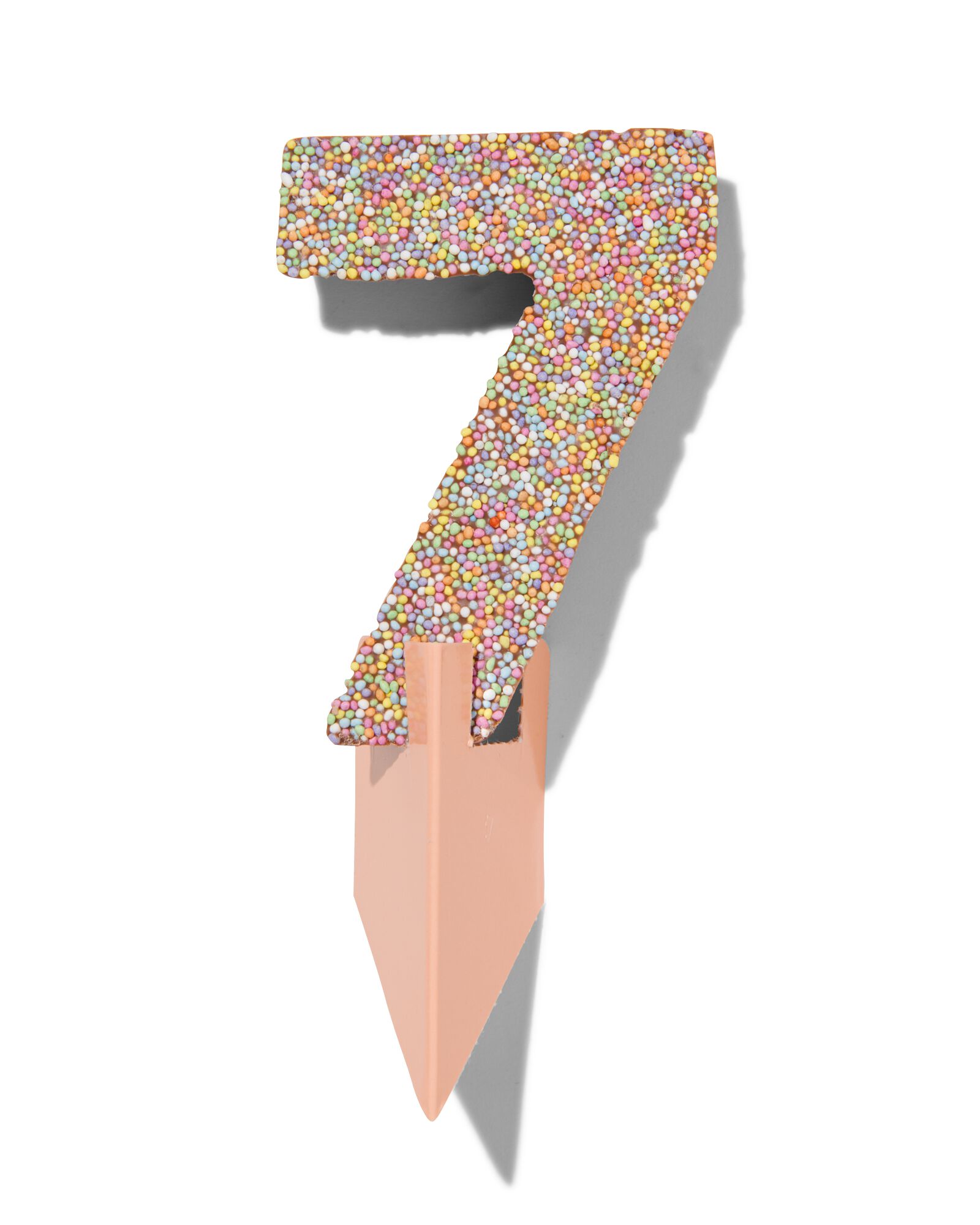 chiffre de fête 7 en chocolat avec perles multicolores - 10360008 - HEMA