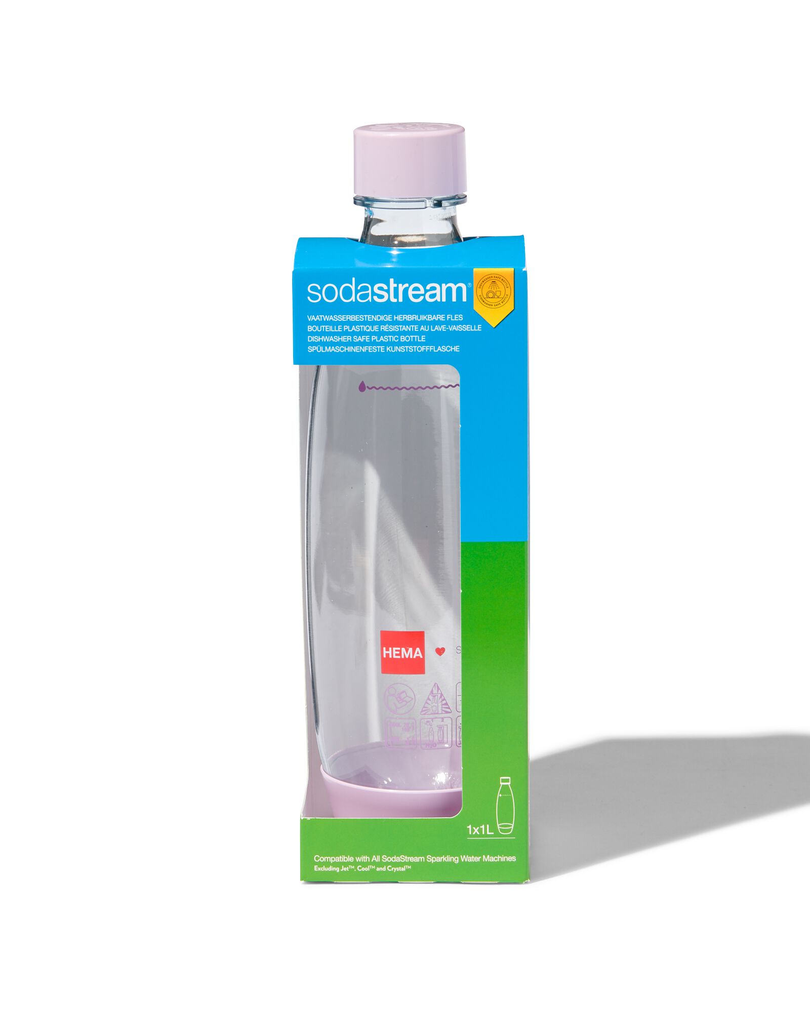 SodaStream kunststof fles lila 1L - 80405204 - HEMA