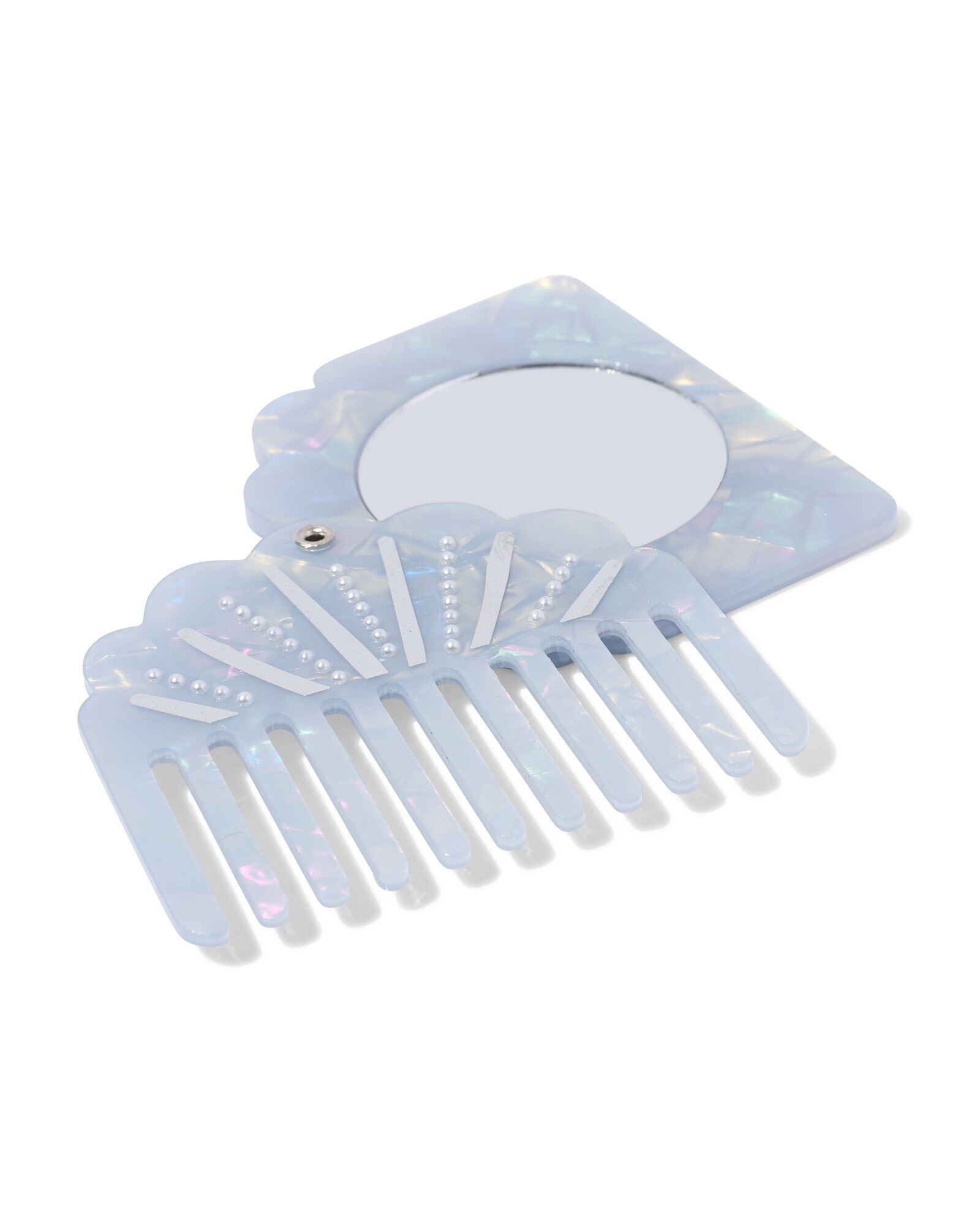 Haarb&uuml;rste mit Spiegel 8 &times; 7,3 cm Muschel - 60101114 - HEMA