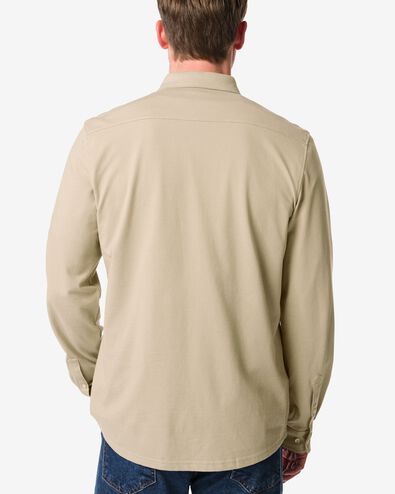 herenoverhemd Billy piqu&eacute; beige beige - 2101790BEIGE - HEMA