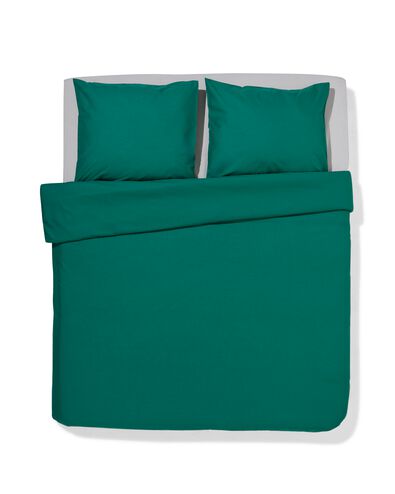 housse de couette 240x200/220 coton doux vert fonc&eacute; - 5750184 - HEMA