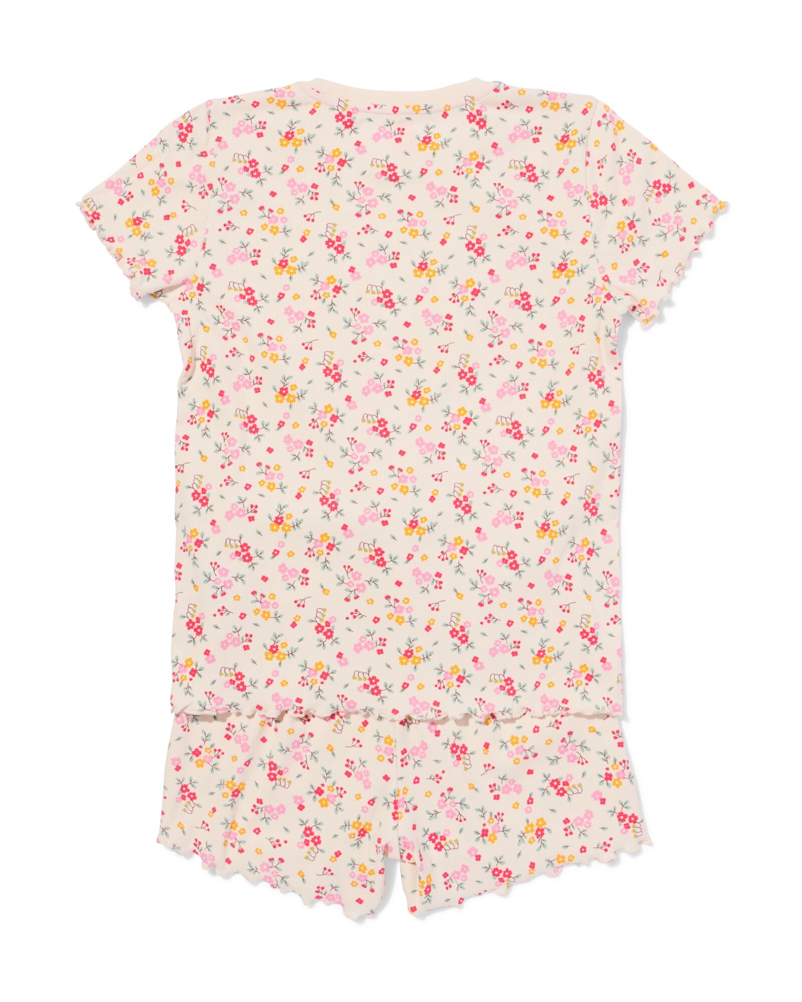 pyjacourt enfant c&ocirc;tel&eacute; fleurs blanc cass&eacute; blanc cass&eacute; - 23003660OFFWHITE - HEMA