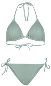 bikini femme triangle - froissé côtelé vert menthe vert menthe - 1000027483 - HEMA