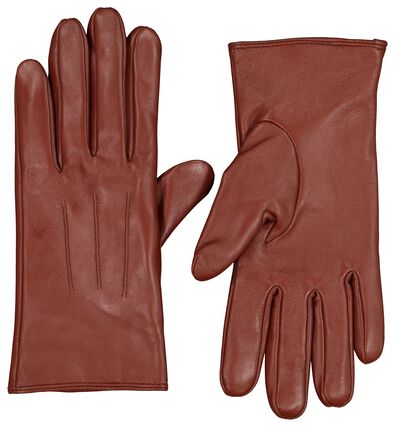 gants touchscreen en cuir femme cognac XL - 16460624 - HEMA